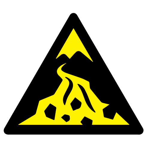 Danger zone de coulées de débris